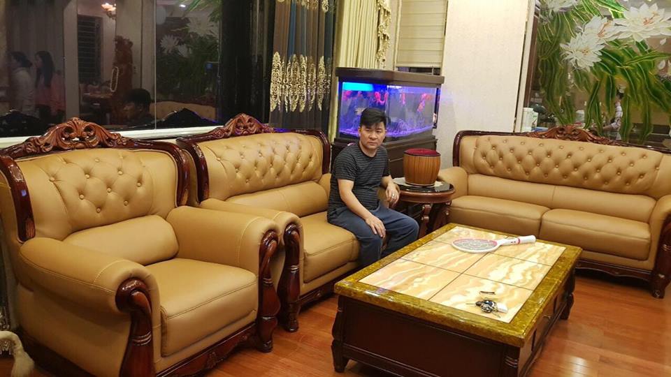Bọc ghế sofa da nhà anh Duy Phan ở BT6 khu đô thị XaLa